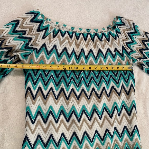 Tacera Women’s Zigzag Pattern Off  Shoulder Dress Size Large - Picture 11 of 17